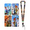 Zootopia Anime Card Holder, Bus & Metro Pass Case With Polyester Lanyard For Students