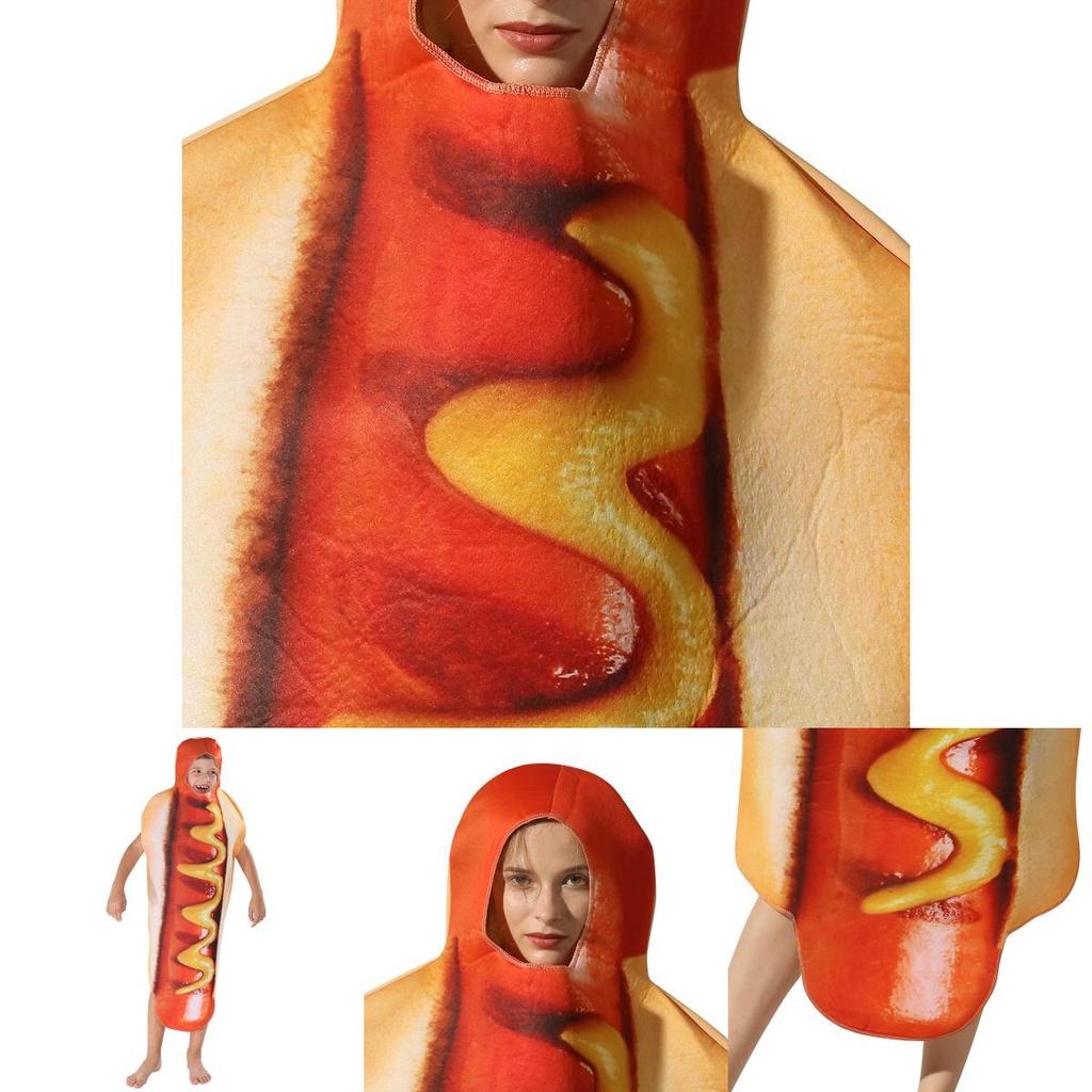 Barevný a poutavý Halloweenský overal Hot Dog pro Cosplay akce