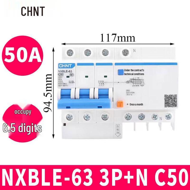 Chint Leakage Protector Circuit Breaker: 2P, 1P3P+N, 4P with Leakage Protection (32A, 20A, 40A, 63A) Air Switch