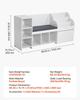 Kids Reading Nook, Wooden Storage Bench with Backrest, Kids Bookshelf & Toy Organizer, Large Toy Box Chest for Playroom, Living Room or Entryway, Easy