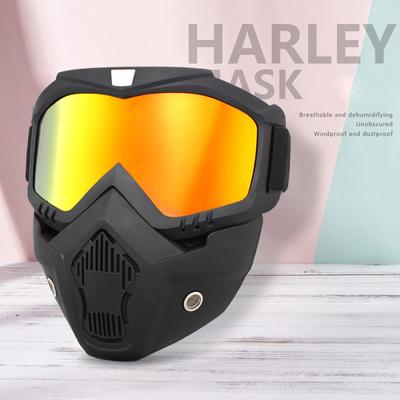 Mortorcycle Face Mask High-Definition Goggles With Mouth Filter For Open Face Helmet Motocross Eye Face Protector 1Pc