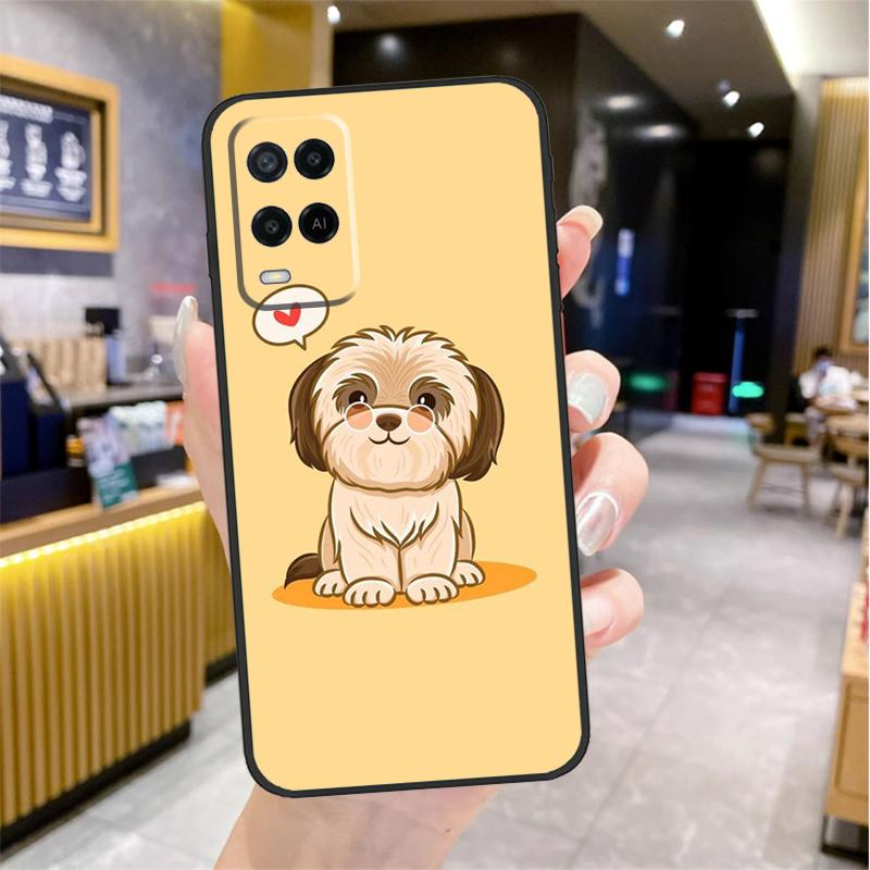 Cartoon Shih Tzu Dog Case For Oppo A98 A18 A38 A58 A78 A60 A80 A40 A96 A76 A16 A94 A74 A54 A15 A17 A57 A77 A5 Pro