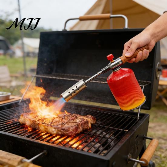 Flame Starter 22.4" Long Propane Weed Torch Detachable Arm Cooking Stainless Steel for Garden Wood Melting Ice Snow Roofing Outdoor Butane