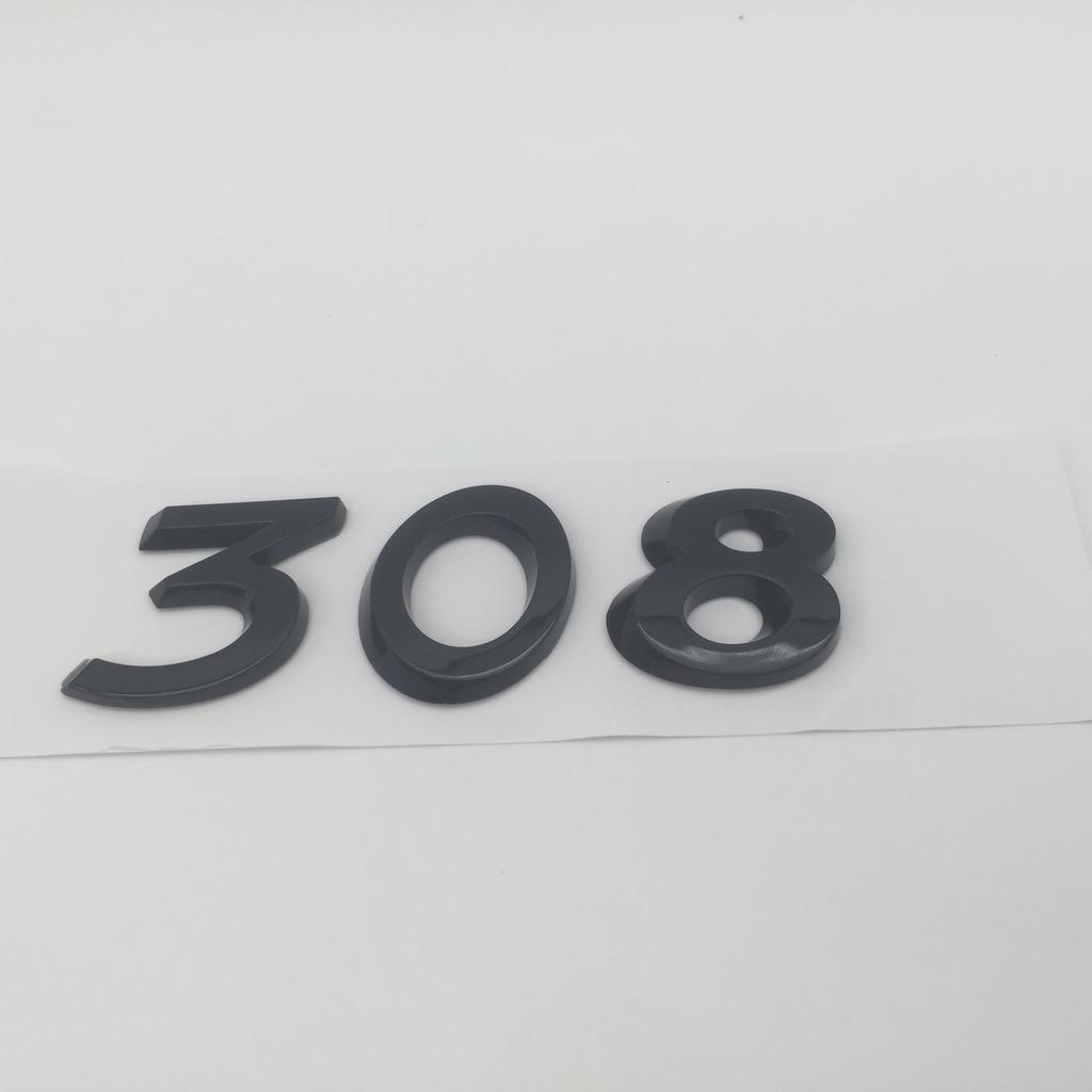 1pcs 3D ABS GT 206 207 208 301 307 308 408 508 car Letter Emblem Rear tail trunk Decals badge sticker Decal styling Accessories