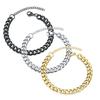 Trend Stainless Steel Bracelets for Men Women Blank Gold Color Punk Curb