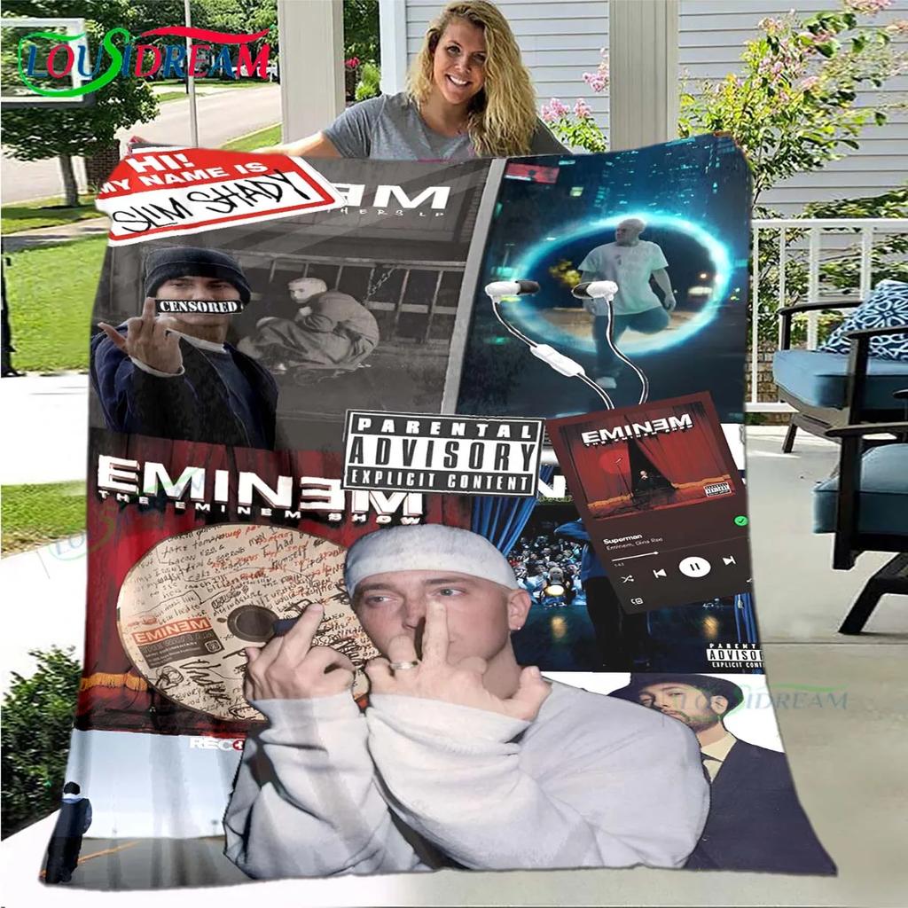 Pop Singer E-Eminem Blanket,Flannel Throw Blanket for Home Bedroom Bed Sofa Picnic Office Hiking Leisure Nap Birthday Gift