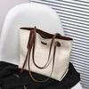 YUYULA Leather Handbag, Women's Tote Bag, Large Capacity, Handheld and Shoulder Strap, Off-White, No Gift Box