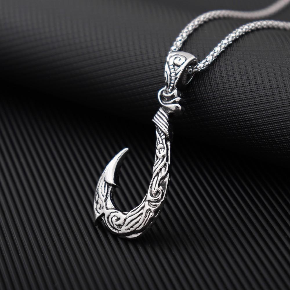 Retro Fischhaken Anhänger Halskette Nischen Trend Herren Halskette Schmuck