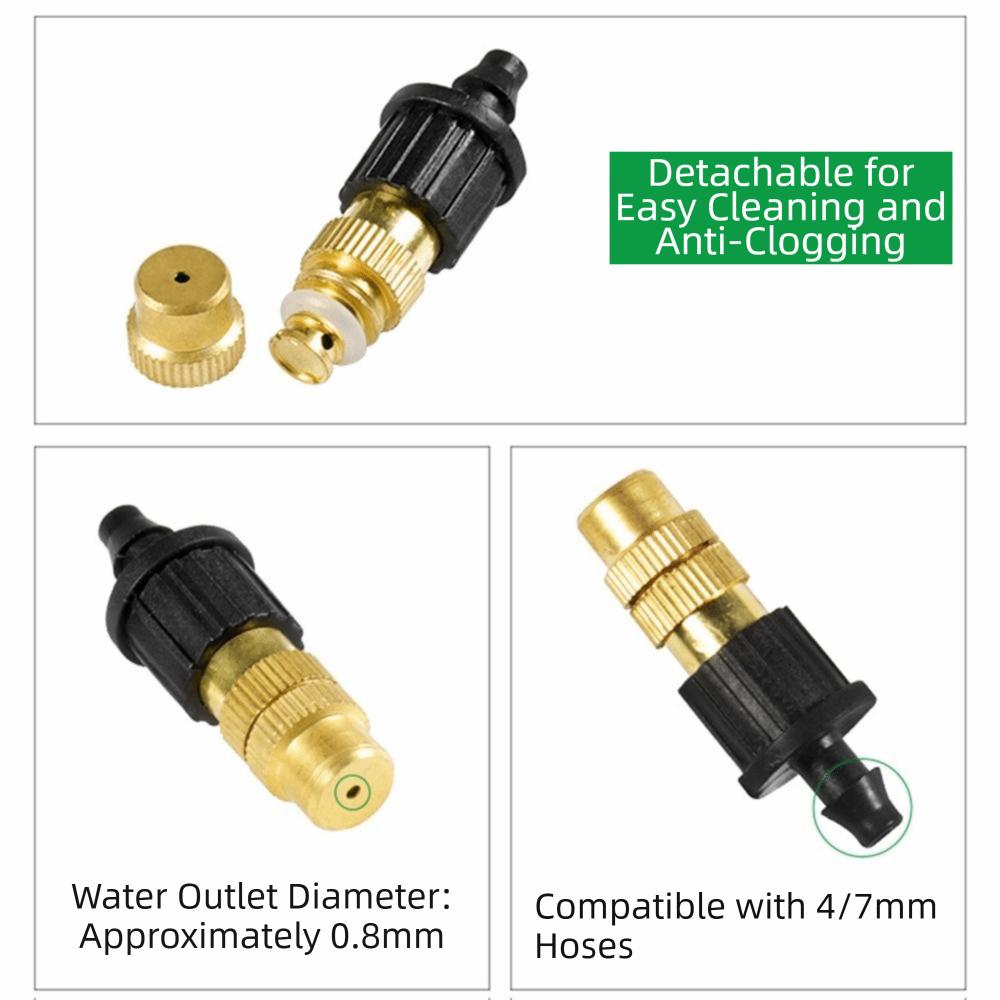 10Pcs Atomizing Design Misting Nozzles Adjustable Spray Garden Sprinklers Plant Watering