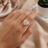Luxury Elegant Big Flower Zircon Ring for Women Sparkling Cubic Zirconia Sunflower Finger Rings Wedding Promise Bridal Jewelry