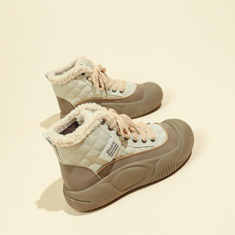Winter cold-proof snow boots women's new thick-soled non-slip short boots piled and thickened warm high-top cotton shoes tide