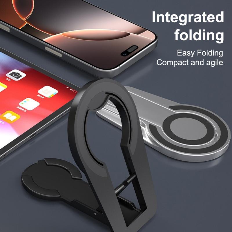 Universal Foldable Magnetic Phone Holder Rotatable Desktop Stand Double Sided Magnetic For Iphone Magsafe Samsung Car Stand