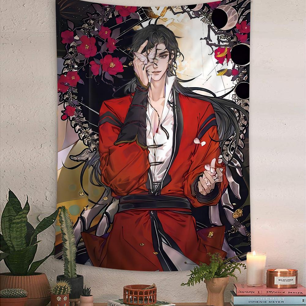 Heaven Officials Blessing Xie Lian Hua Cheng Colorful Tapestry Wall Hanging Bohemian Wall Tapestries Mandala Wall Art Decor