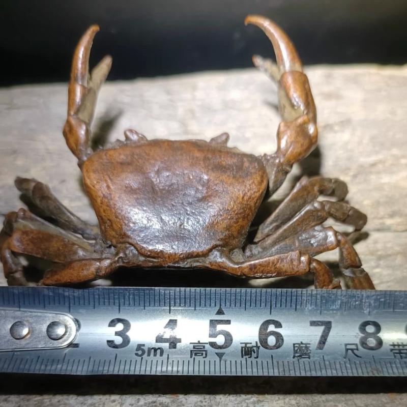 1 ks miniaturní čajové zvířátko ozdoba vintage krab simulace zvířecí model soška figurka starožitné kovové řemeslo dekorace na stůl