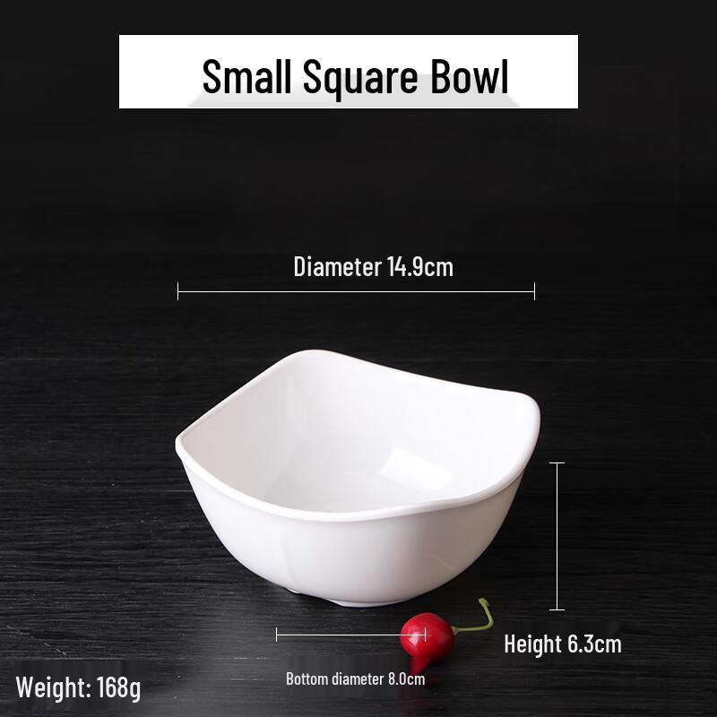 Qianxing A8 White Melamine Square Serving Bowls