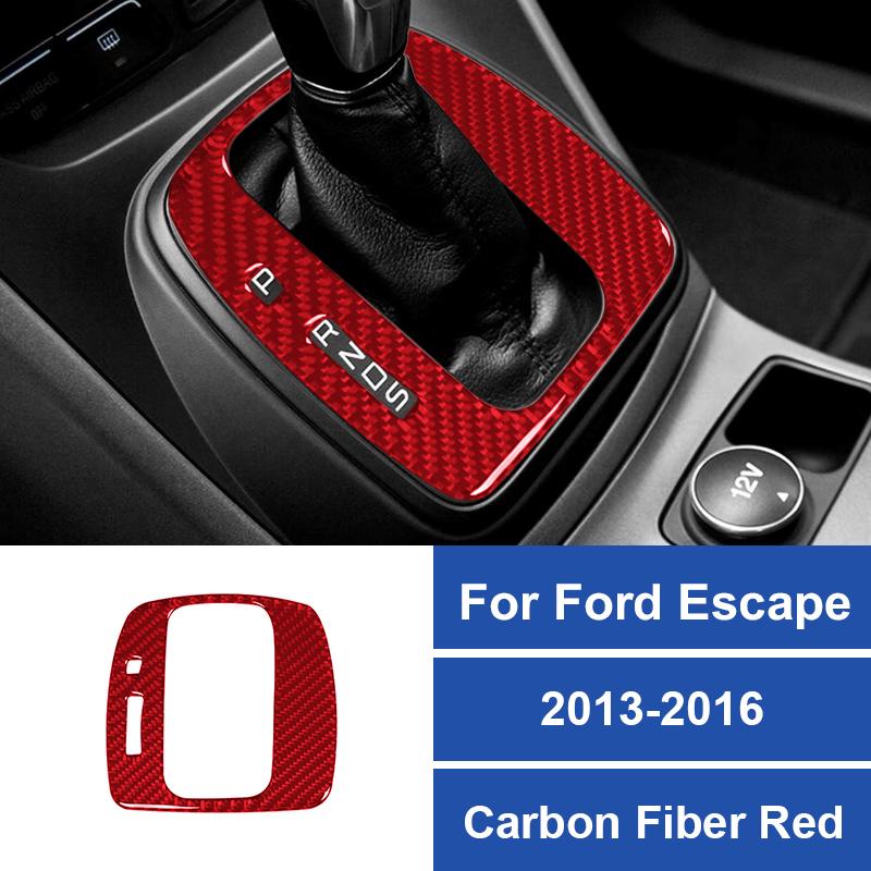 1PC Real Carbon Fiber For Ford Escape 2013 2014 2015 2016 Car Gear Shift Panel Frame Decoration Sticker Car Interior Accessories
