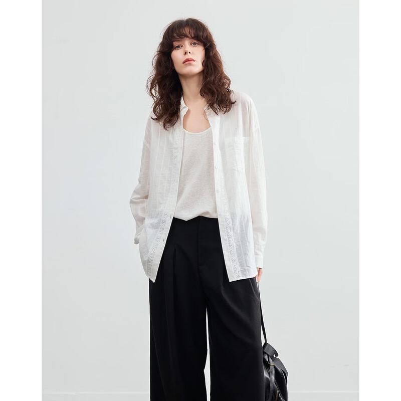 

Demana Women s Pure Cotton Textured Lapel Long Sleeve Shirt L