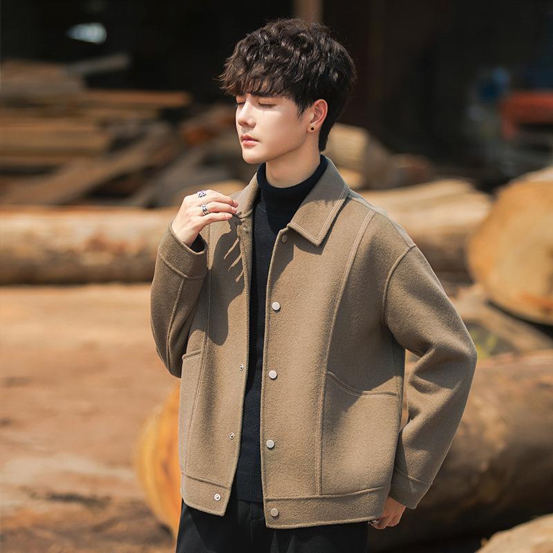 Men's Coat Autumn and Winter Woolen Coat Short Thick Cashmere Jacket High Sense