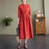 Long sleeve plus size Corduroy vintage new in dresses for women casual loose spring autumn dress