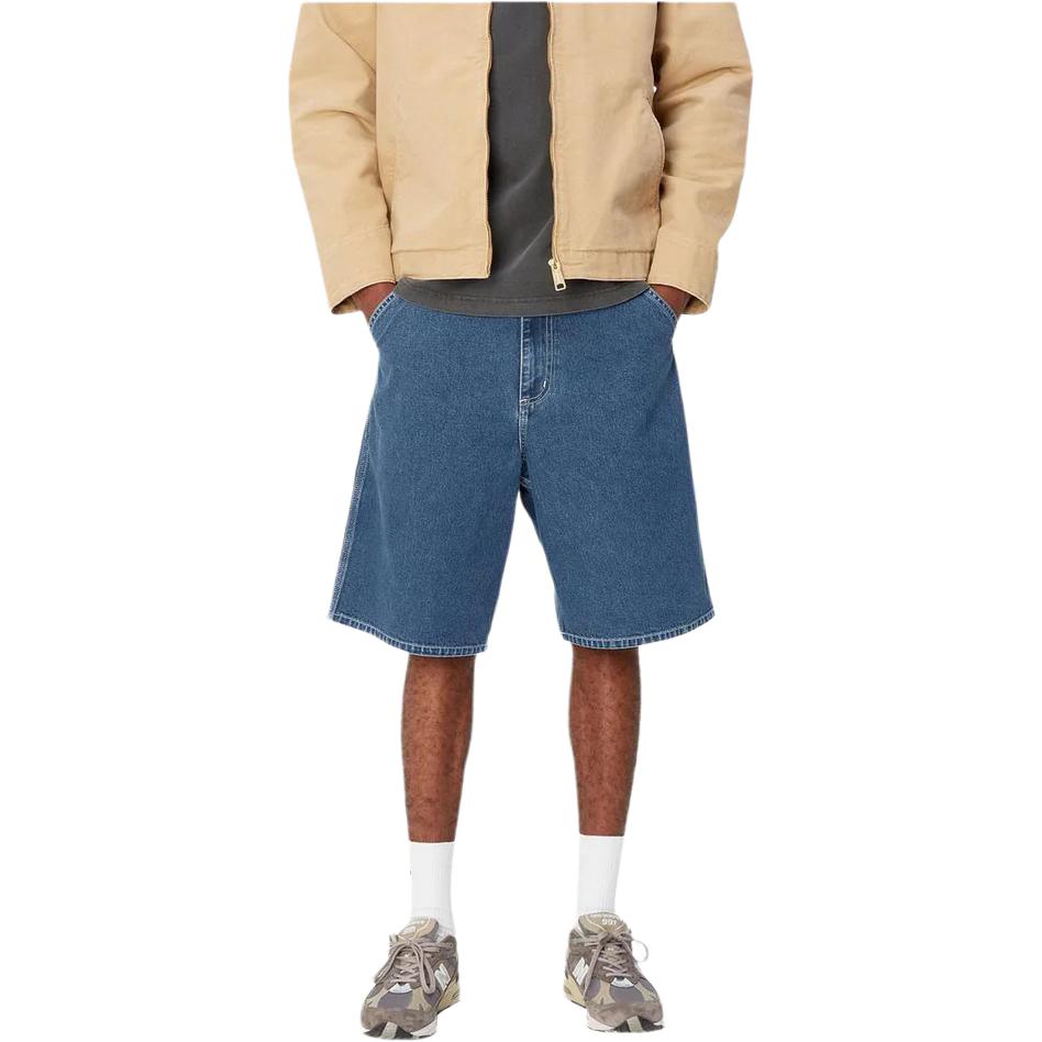 Carhartt WIP Solid Color Loose Fit Denim Shorts Men Shorts Blue I033333-01-06