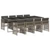 VidaXL Ensemble à manger de jardin 9 pcs avec coussins Gris 3210920