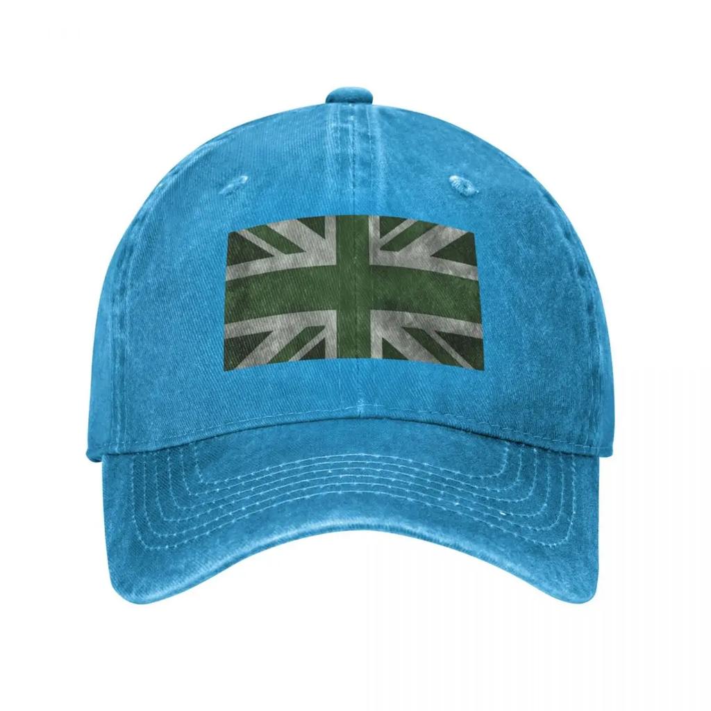 Green Distressed Union Jack Baseball Cap Hats On Offer Sunscreen Unique Hats Western Hat Designer Unisex Womens