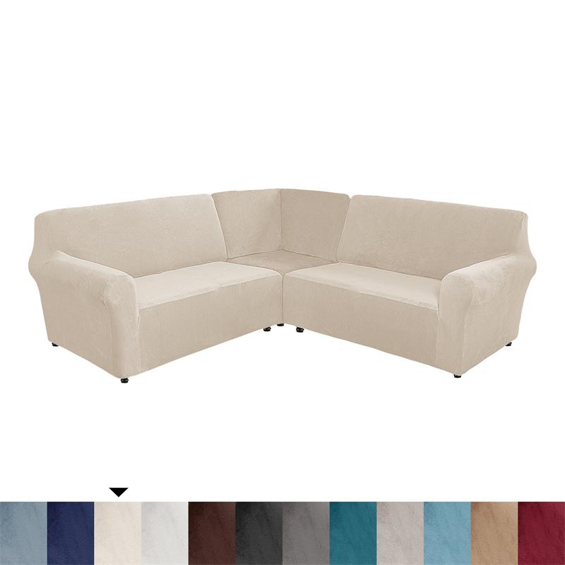5 Seater Thicken Velvet Sofa Covers Stretch L Shape Sectional Sofa Slipcovers for Living Room Washable Armchair Couch Covers