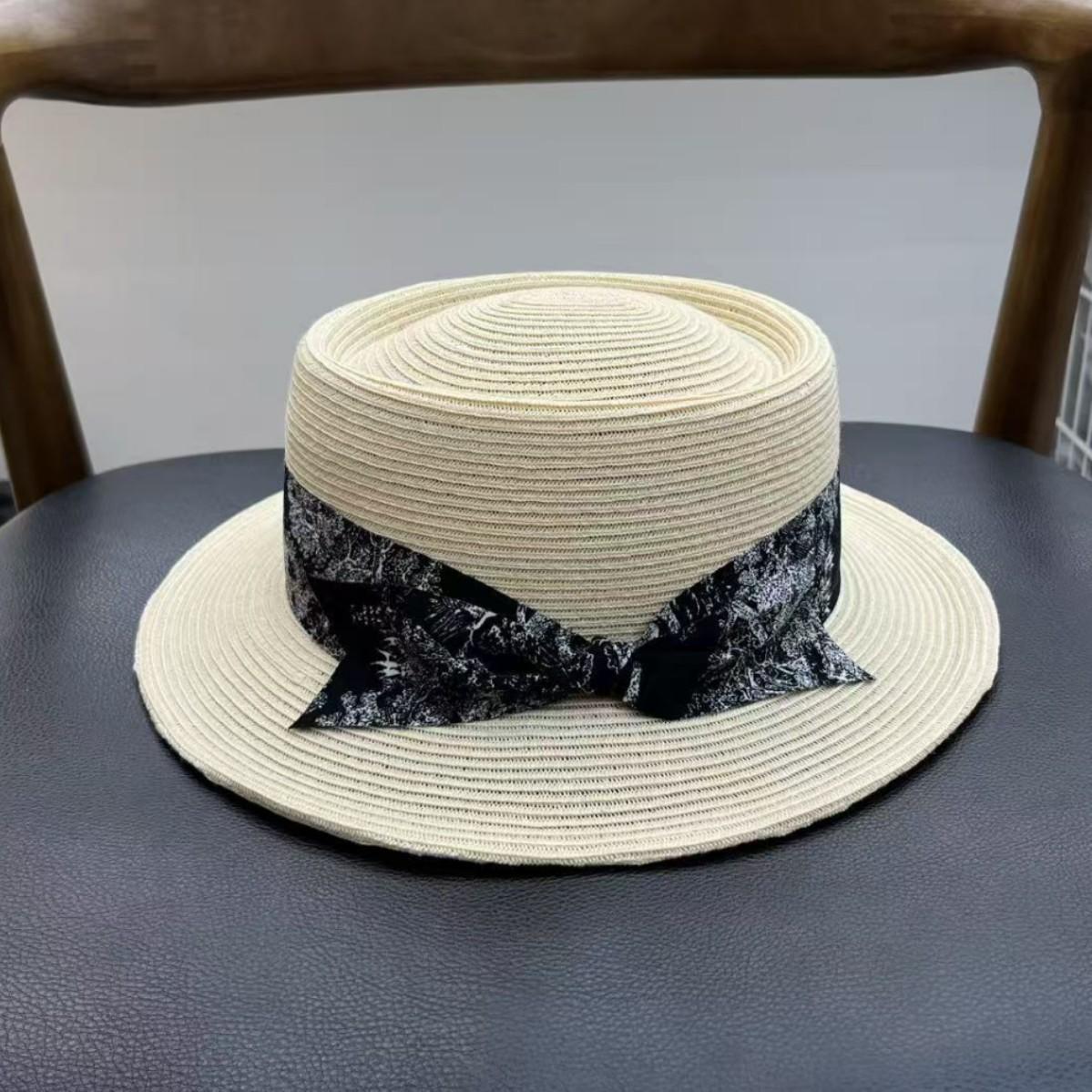 

2026 new concave-top sunshade straw hat women s summer travel sunscreen elegant women s sun hat straw top hat tide M（55-58cm） бежевый