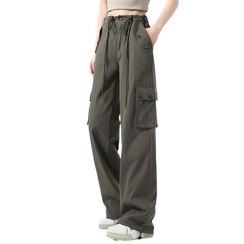 Overalls women's autumn and winter new high-waisted loose straight casual pants wide-leg quick-drying sweatpants