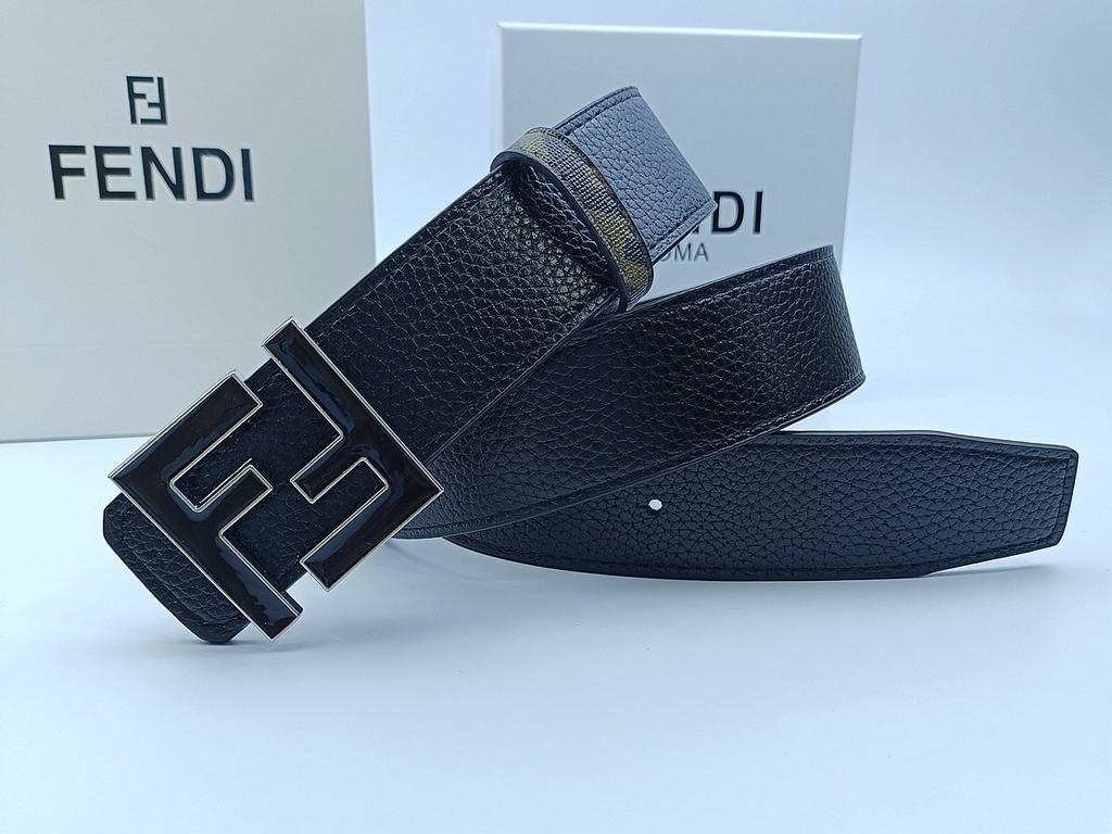 FF Men's Letter Fashionable Luxury Business Pants Belt, Casual Hundred-Piece Leather Belt, 3.8CM Wide