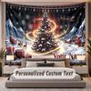 Christmas (252) Theme Personalized Tapestry Custom Name Text Wall Hanging Tapestry Home Background Decoration