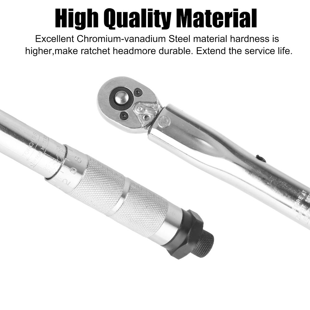 Adjustable Torque Wrench 1/4'' Drive Professional Spanner Hand Tool For Car Bicycle Motorbike Use 5-25N.m Micrometer