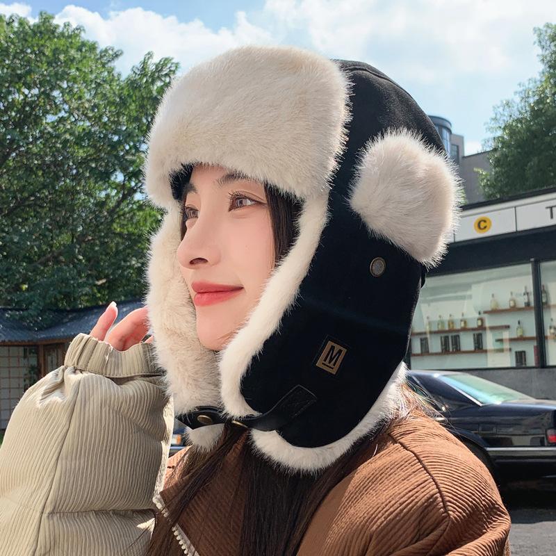 Autumn and winter Lei Feng hats, men's and women's outdoor cycling, cold-proof Northeast warm cotton hats, fleece thickened versatile flying hats