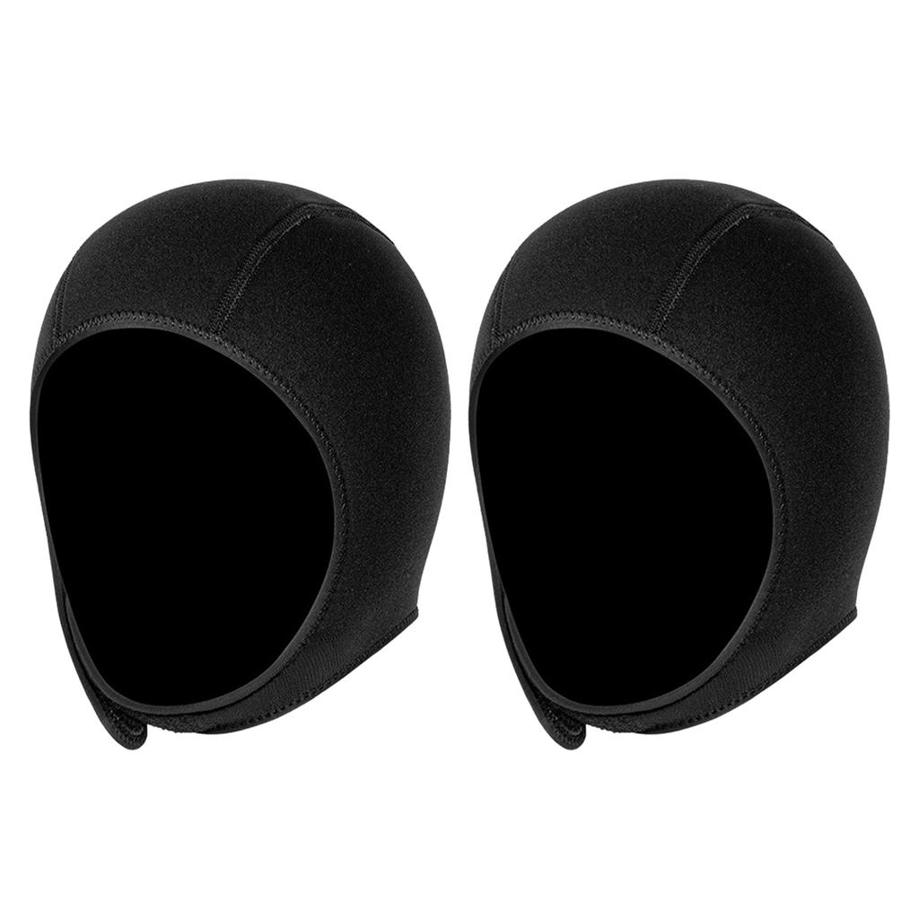 2PCS 3MM Neoprene Diving   Warm Snorkeling Swim Hat with Chin Strap for Men Women   Surfing Kayaking Sailing Water Sports