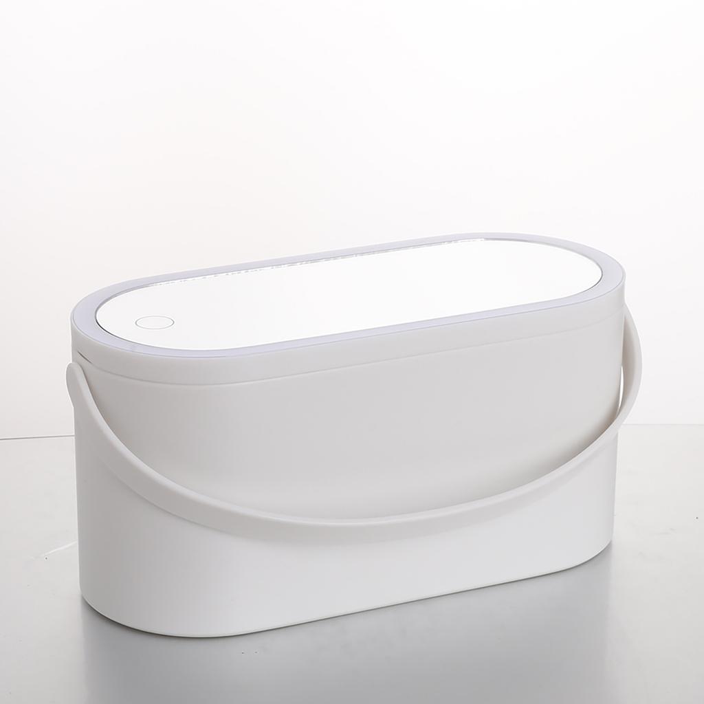 Portable Makeup Box with Light Up Mirror Waterproof Cosmetic Storage Box Travel Makeup Case for Women and Girls