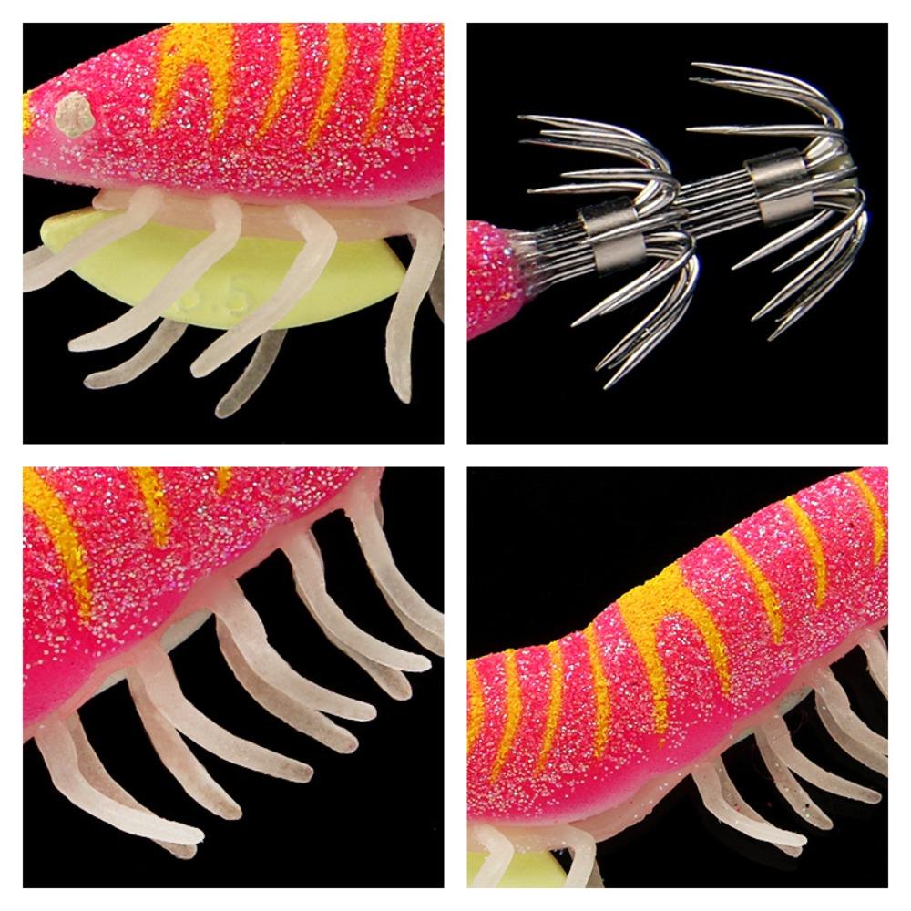 Fishing Tackle Shrimp Bait Jigs Hook Octopus Lure 2024 Wood Shrimp Lures  Simulation