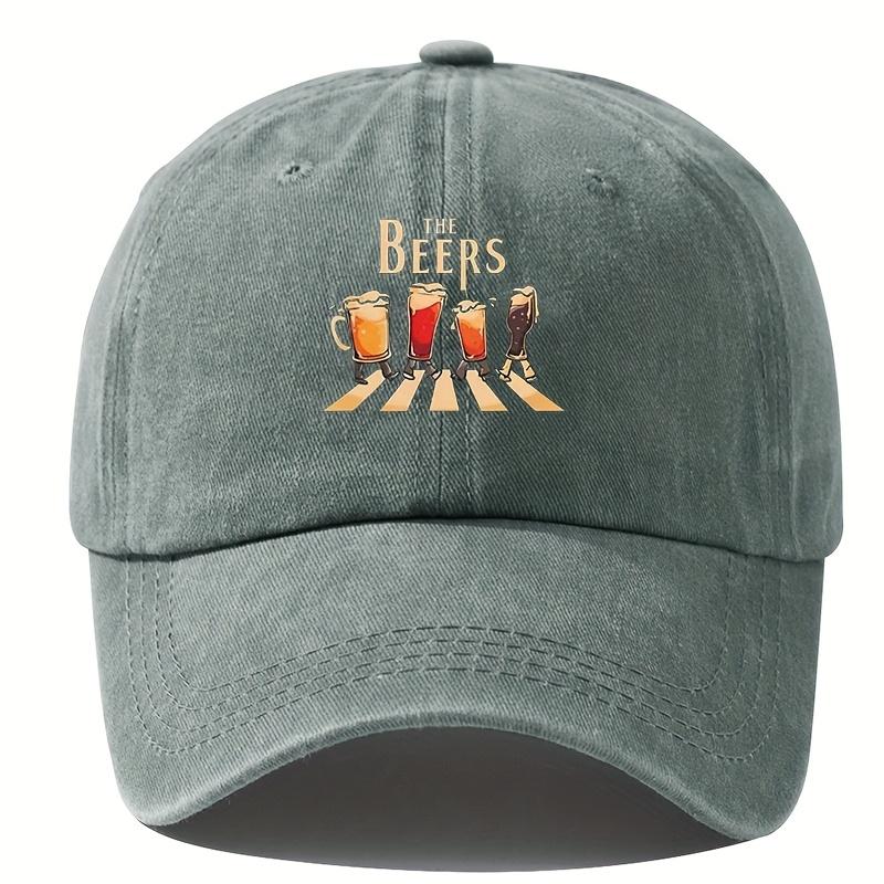 Men's "THE BEERS" Baseball Cap | Retro Washed Adjustable for Fishing Hip-Hop & Outdoor
