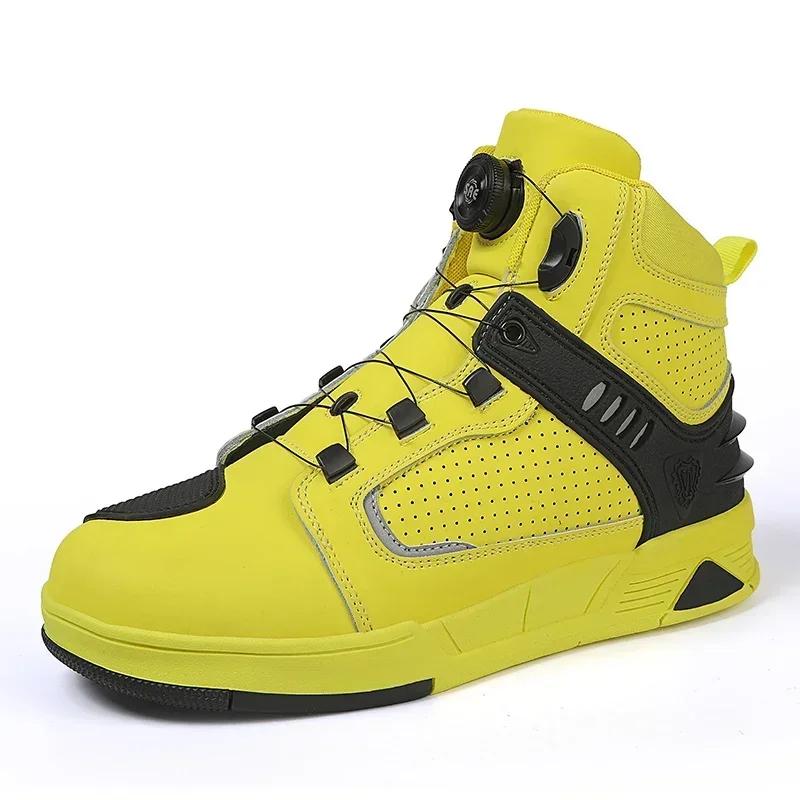 Мотоботы для мужчин Мотоциклетные Новые Кожаные Защита от ударов Мотоботы Противоскользящие Износостойкие Мотокроссовые Защитные Боты 37