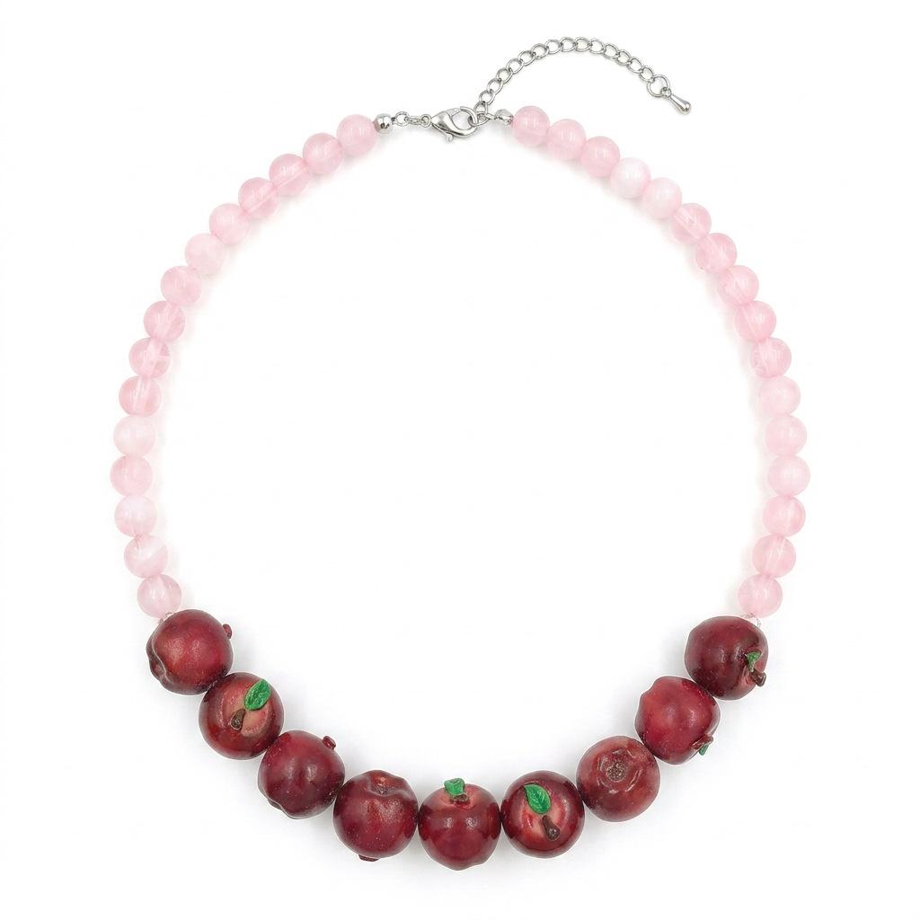 Sommer Übertrieben Retro Spaß Bunt Frucht Apfel Zitrone Blaubeere Harz Perlen Choker Halskette für Frauen Statement Schmuck Geschenk