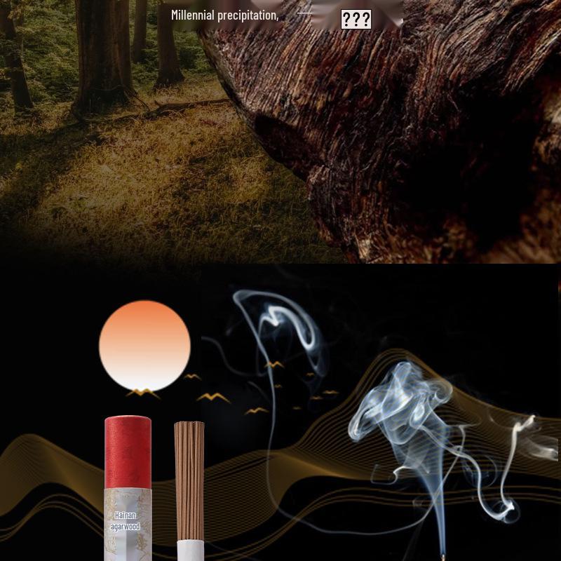 Hainan Agarwood Natural Scented Incense Sticks for Indoor Aromatherapy and Taoist Rituals