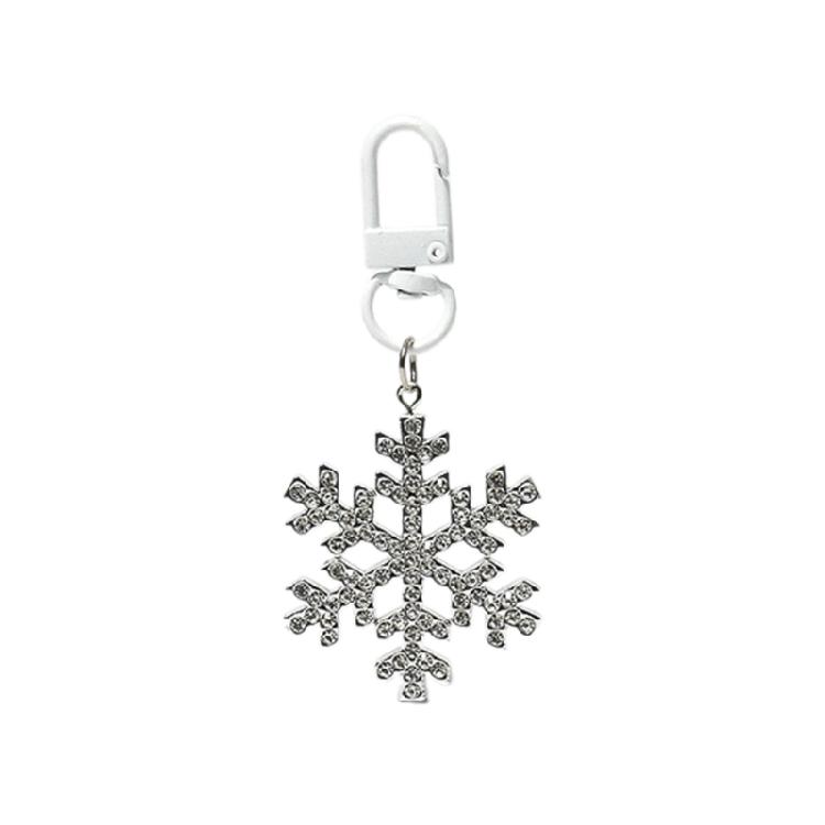 Rhinestones Keychain Pendant Sparkling Snowflake Key Chain for Jewelry Lovers
