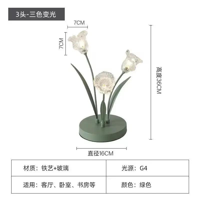 Unique LED Tulip Lamp AC Powered Flower Decorative Desk Light Multipurpose Landscape Lighting for Bedroom Living Room Study