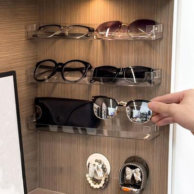 Wall Storage Rack Shelf Glasses Storage Sunglass CD Holder Toys Dolls Dispaly Stand Transparent Organizers Storage Shelf