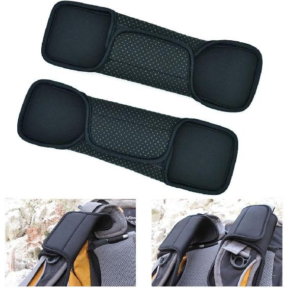 Wanty 1 Pair Black Color Neoprene Multipurpose Comfort Shoulder Strap Pads Shoulder Cushion Pad Protector for Backpack Rucksack/Travel Bag/Car Seat