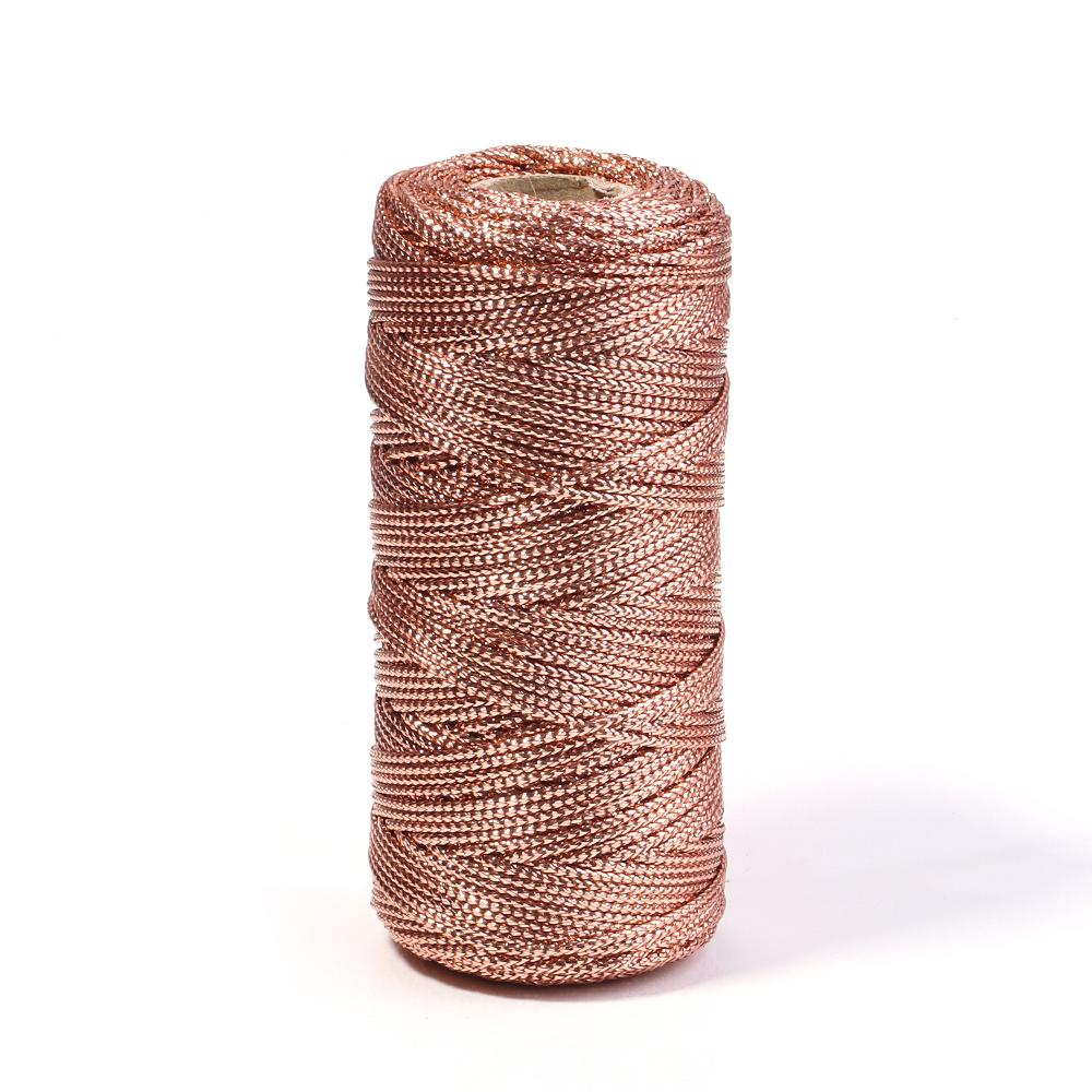 100Meters/Roll Gold Silver Color Macrame Cord Packaging Rope Ornament String Thread For DIY Wedding Party Christmas Gifts Decor
