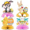 Set Of 4, Easter Party Decoration Rabbit Egg Honeycomb Ball Ornament Tabletop Arrangement Honeycomb Table Swing