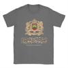 MOROCCO FLAG ON MOROCCAN EMBLEM IN GOLDEN Men T Shirt  Awesome Tees Short Sleeve Crewneck TShirts 100 Cotton Plus Size Clothes