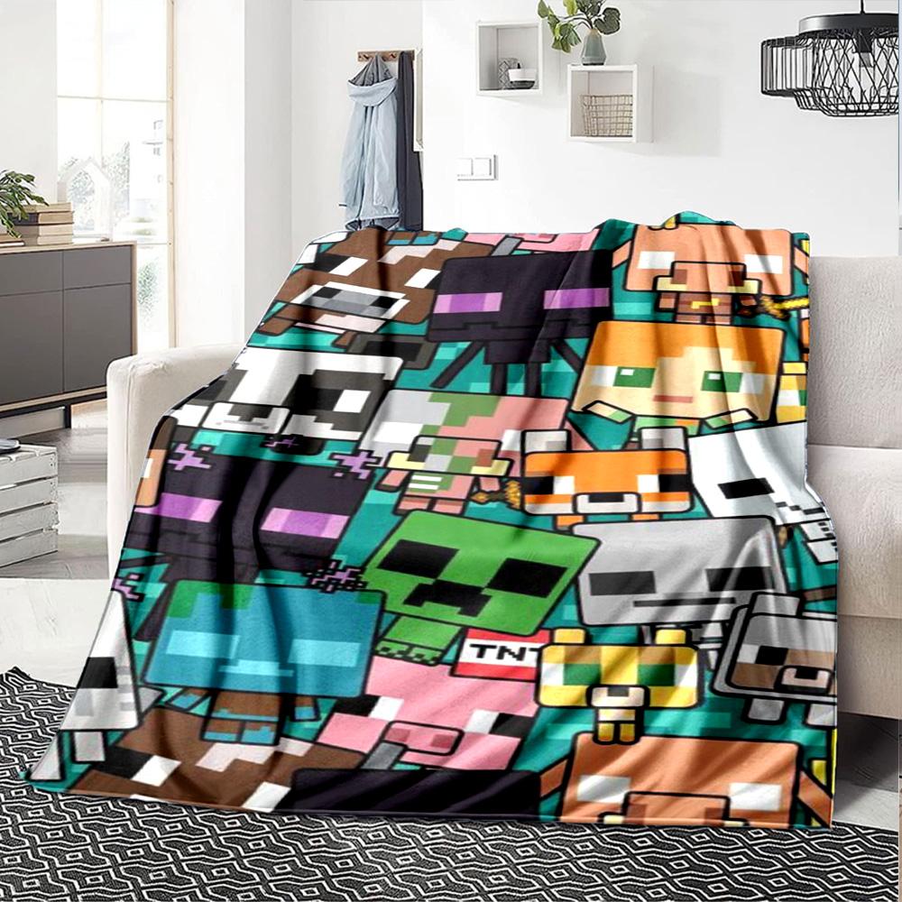 Minecraft Blanket Comfortable Suitable For Seaside Livingroom Office For All Occasions Playful Design Perfect Gift For Relatives And Friends