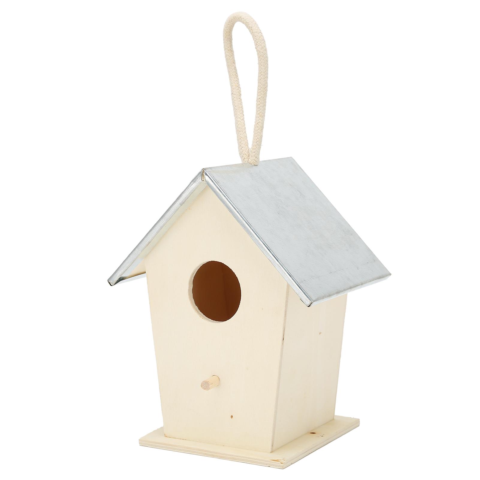 

Wooden Bird House Hanging Breeding Nesting Cage Box for Outdoor Garden Decorative Accessories