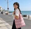 Korean Chic Crochet Mesh Shoulder Bag – Women’s Hand-Knitted Large Tote for Summer Beach